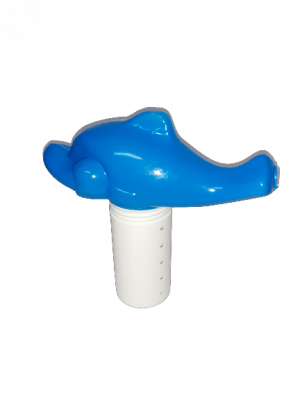 Boya flotadora-dosificadora de cloro para pileta con diseño