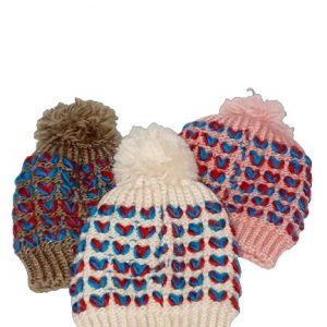 Gorro con Pompon combinado