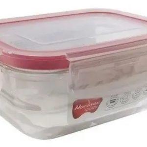 Recipiente con tapa hermetico rectangular 400ml vidrio