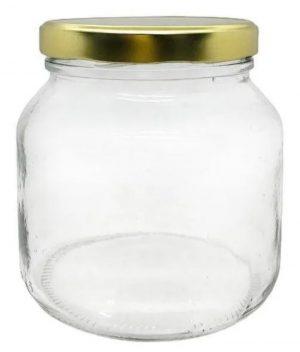 Frasco de vidrio 1,5kg tapa metalica