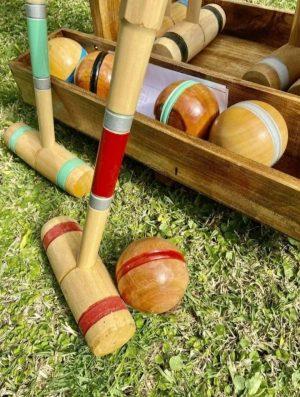 Juego de croquet profesional madera dura chico