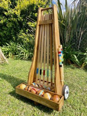 Juego de croquet profesional madera dura chico