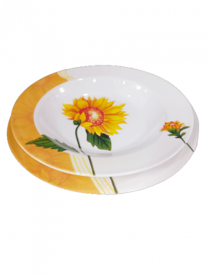 Plato hondo melamina diseño girasol