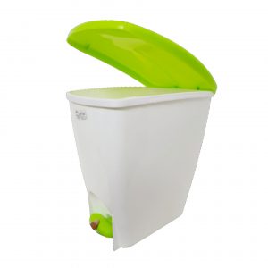 Cesto tacho de basura pvc con pedal blanco yesi