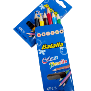 Lapices de colores cortos x 6 Batalla