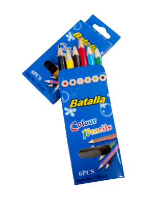 Lapices de colores cortos x 6 Batalla