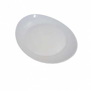 Plato grande Vidrio Templado blanco oval