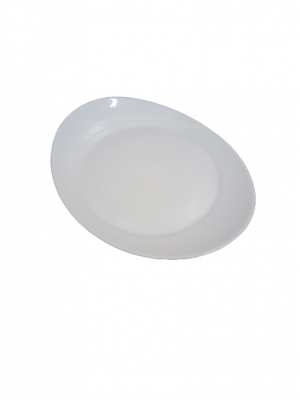 Plato oval hondo Vidrio Templado blanco