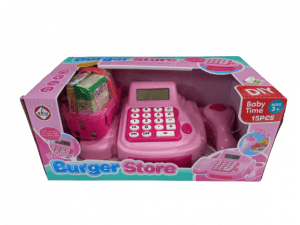 Caja registradora con sonido y luz funciona a pila. Burguer Store