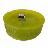 Plato Postre vidrio Trendy color amarillo Rigolleau