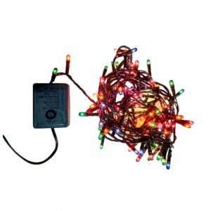 Luces arroz 4mts multicolor cable verde