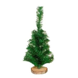 Pino Navideño verde base en madera 80cm