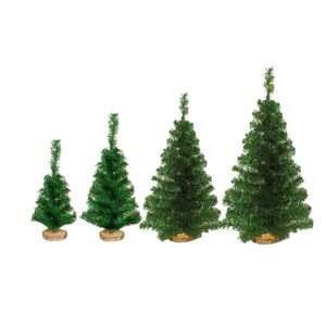 Pino Navideño verde base en madera 80cm