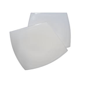 Plato playo cuadrado Vidrio templado blanco 22cm