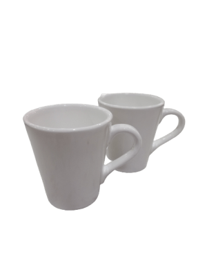 Taza ceramica conica Blanca