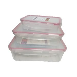 Contenedor rectangular con trabas 3lts