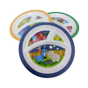 Plato para bebe melamina 3 divisiones circular