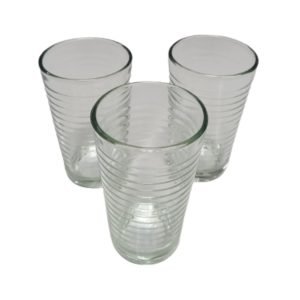 Vaso vidrio Durax diseño lineas cobra