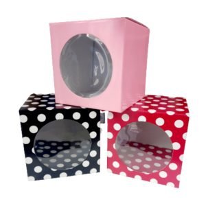 Caja cubo con visor plastificada mediana Microbox