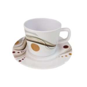 Taza de melamina con plato 220ml