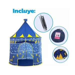 Carpa infantil castillo desmontable azul