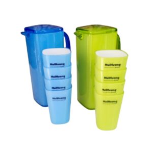 Jarra plastica con vasos color 1.2lts