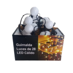 Guirnaldas focos led calidas medianas – 28 luces