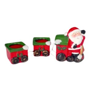 Tren porta vela de Papa Noel