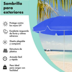 Sombrilla lisa reclinable 2mts Aire Libre