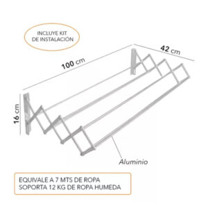 Tender de pared plegable 1mtr Mor aluminio