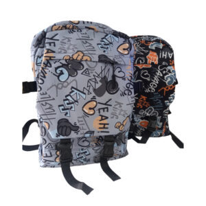 Mochila escolar urbana estampada broches