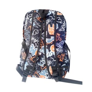 Mochila escolar urbana estampada broches