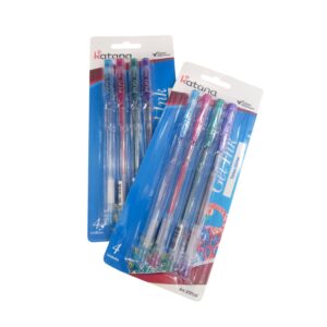 Lapiceras x 4 un. colores Katana brillo