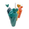 Vaso con sorbete plastico