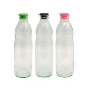 Botella 1 litro con tapon plastico transparente