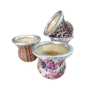 Mate de vidrio forrado bajo