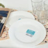 Plato playo Vidrio templado blanco circular