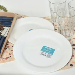 Plato playo Vidrio templado blanco circular