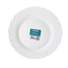 Plato postre Vidrio templado blanco diseño circular