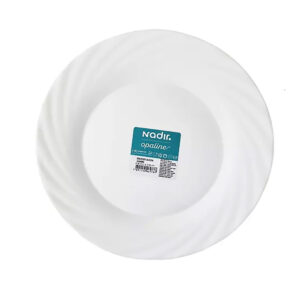 Plato playo Vidrio templado blanco diseño circular