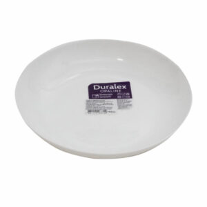 Plato hondo Vidrio templado blanco circular
