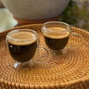Taza doble vidrio con asa 80ml