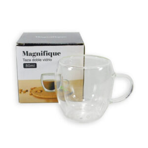 Taza doble vidrio con asa 80ml