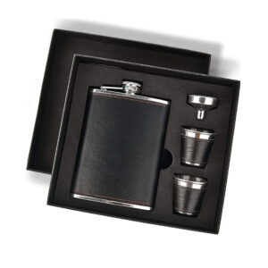 Set Petaca wiskera licorera acero inoxidable + vasos
