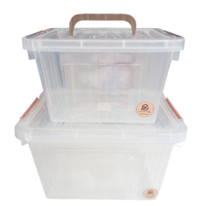 Caja organizadora con trabas mediana Cerri transparente