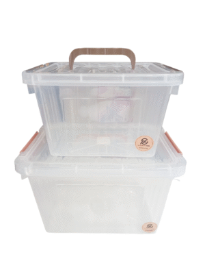 Caja organizadora con trabas mediana Cerri transparente