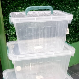 Caja organizadora con trabas mediana Cerri transparente