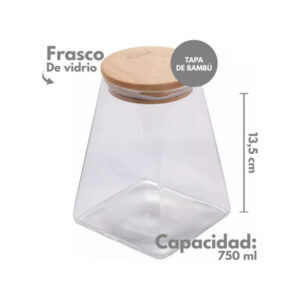Frasco piramidal vidrio