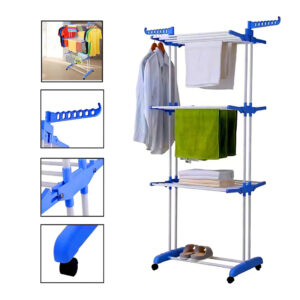 Tendedero Tender Para Ropa 3 Niveles Perchero Base C/ Ruedas
