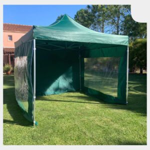 Gazebo plegable metalico grande 3 paredes